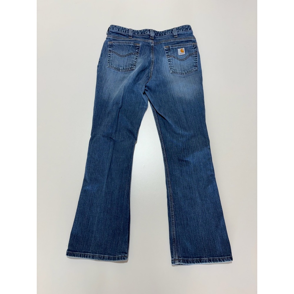 Carhartt Womens Traditional Fit Blue Denim Jeans WB001 FIO Size 12 x 30 - Picture 2 of 6